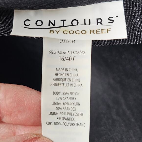 Contours by Coco Reef Agate Ruffle Bandeau Bra Sized One Piece Swimsuit 16/40C - Picture 11 of 13